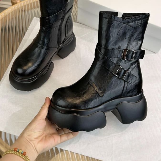 モダンクール厚底バイクブーツ