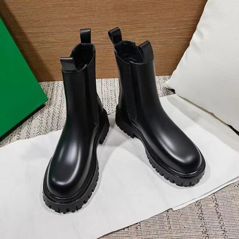サイドゴア付きミリタリーバイクブーツ