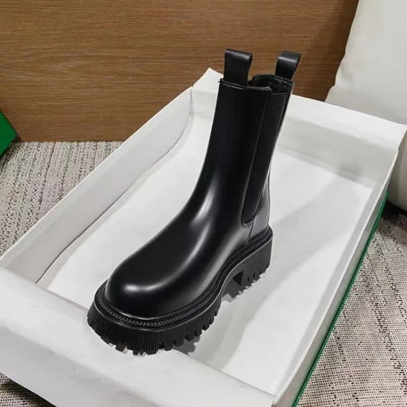 サイドゴア付きミリタリーバイクブーツ