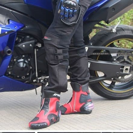 バイクブーツ レーシング仕様プロテクター装備 ショートブーツ