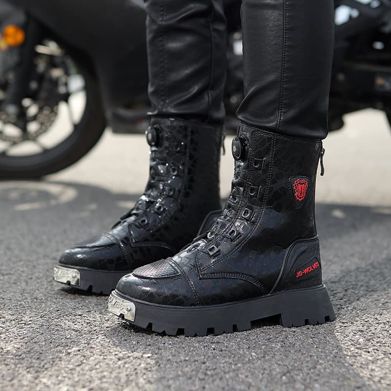 バイクブーツ レディース ロングブーツ バイカー