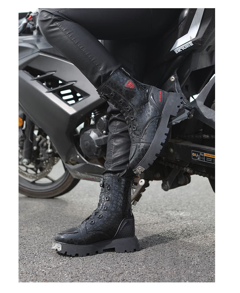 バイクブーツ レディース ロングブーツ バイカー