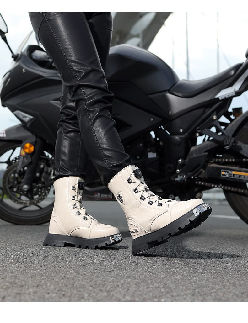 バイクブーツ レディース ロングブーツ バイカー